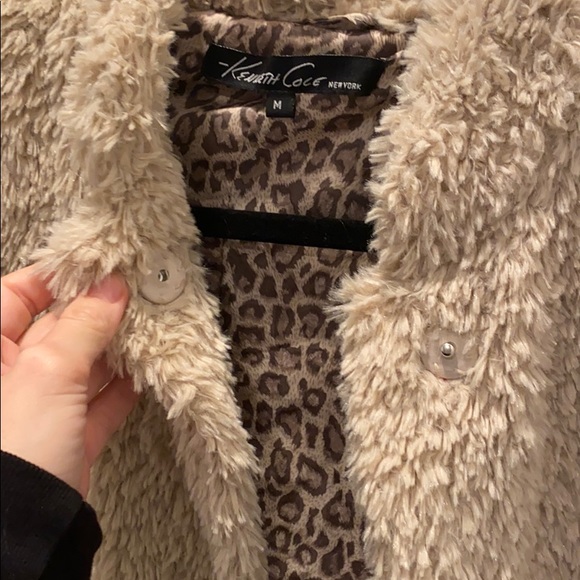 Kenneth Cole New York Mid Length Faux Fur Jacket - Picture 4 of 5